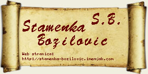 Stamenka Božilović vizit kartica